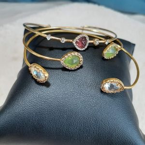 Tai Gold Crystal Open Cuff Bracelet Lot Of 3 not available